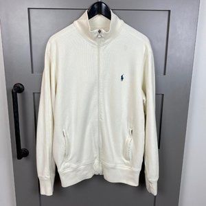 Polo Cream Full Zip Sweater